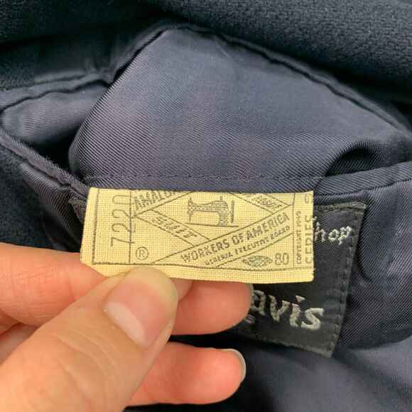 Vintage James Davis Blazer Men 42 Navy Blue Wool 2 Button Notch Lapel Sport Coat - Picture 12 of 15